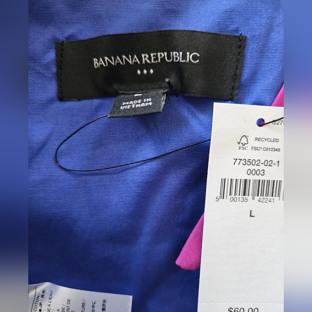 NWT - Banana Republic Purple Stripe Cotton  Cross-Back Cropped Top - Size L - Picture 13 of 13